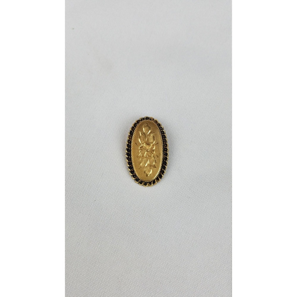 Vintage 1/20 12K gold filled brooch edge floral filigree